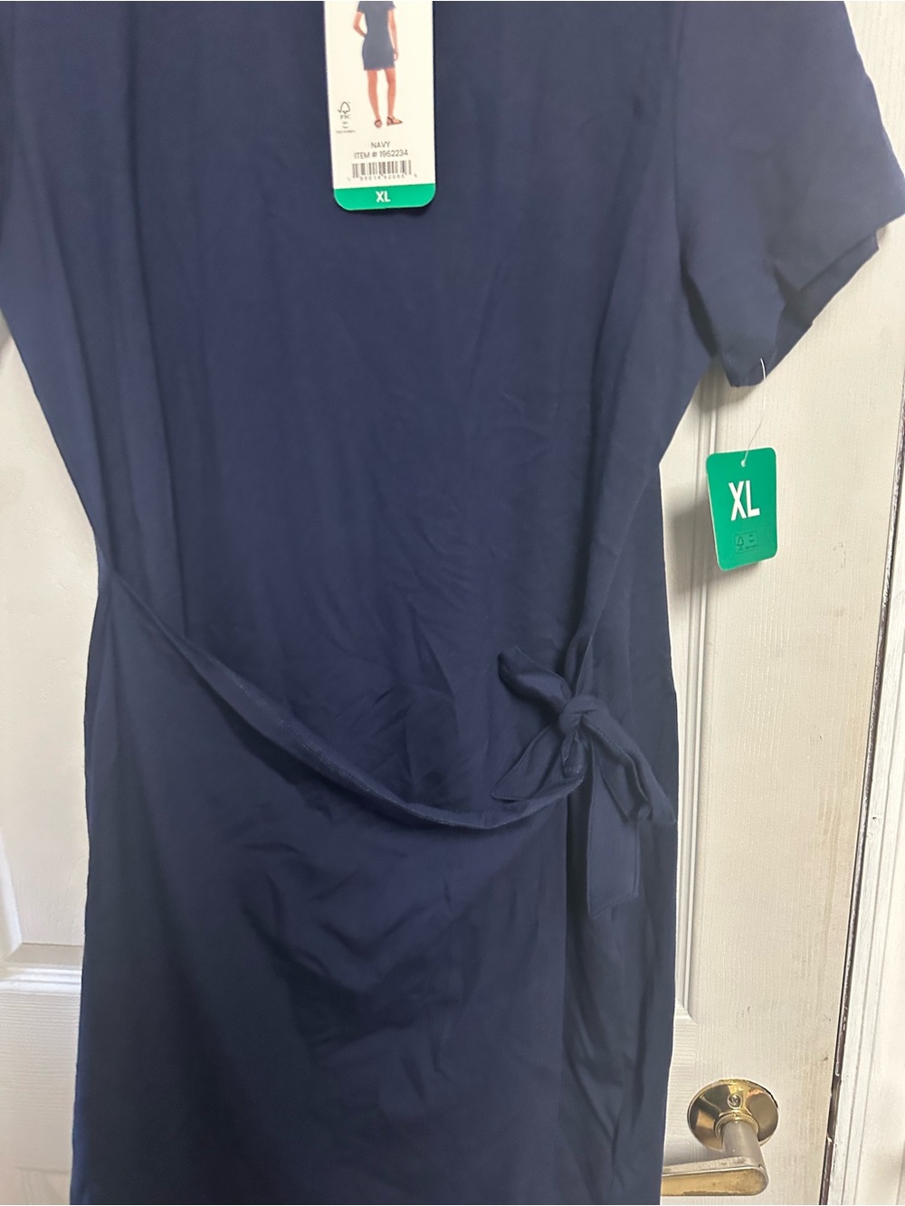 Threads 4 Thought Navy Tie-Waist Dress